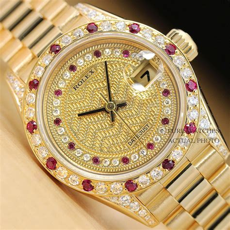 fake rolex with diamonds around it presidential|rolex presidential with diamond bezel.